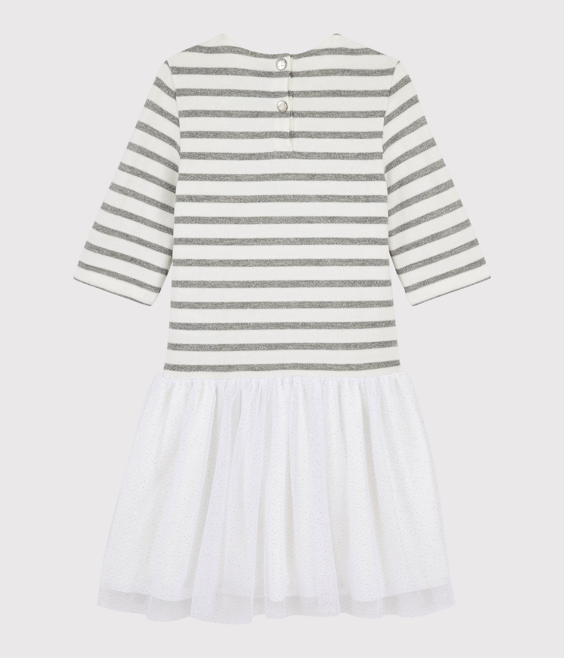 Robe Manches Courtes - Marshmallow / Argent - Enfant Fille