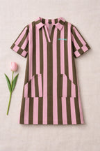 Robe Romane Maxi Rayures - Enfant Fille - Old Pink & Olive