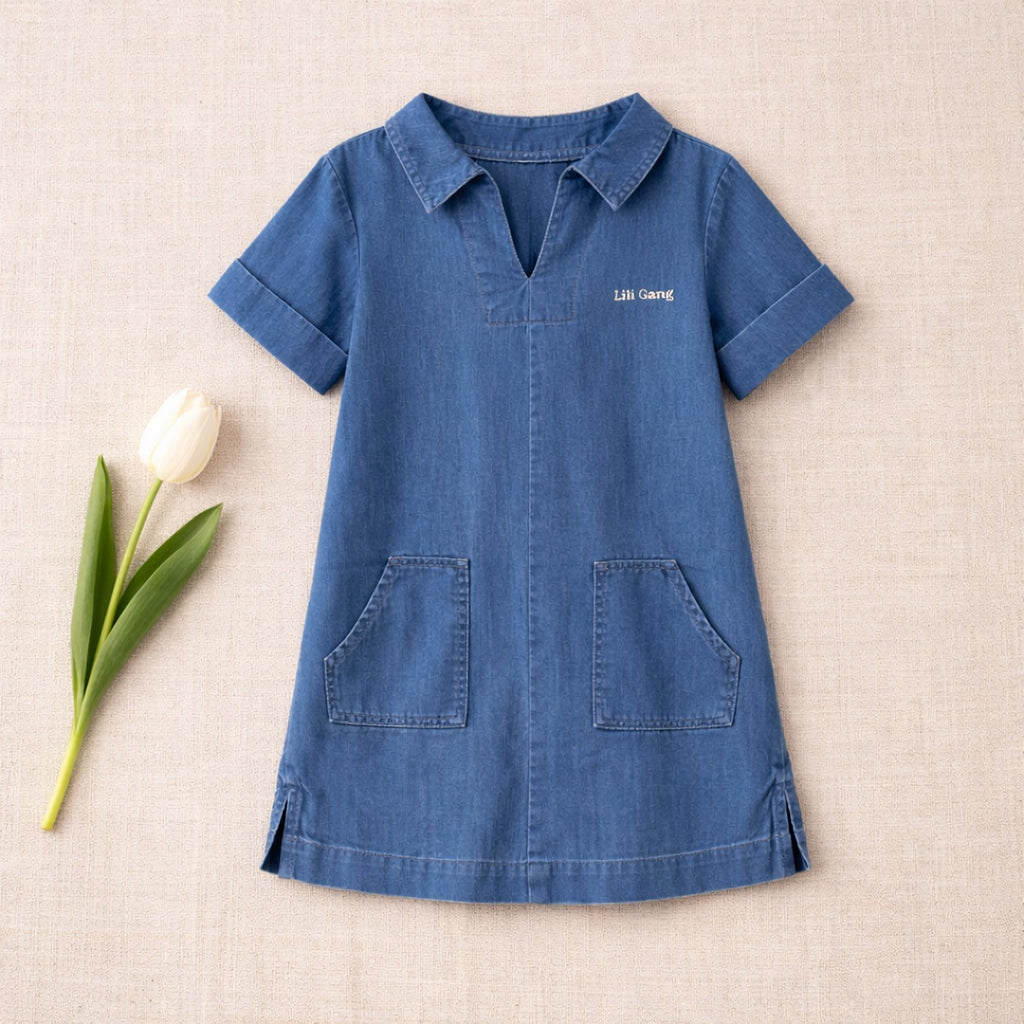 Robe Romane Denim - Enfant Fille - Bleu Denim