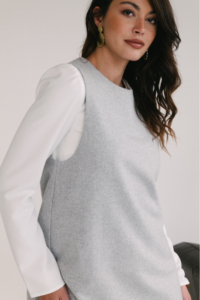 Romine Grey Wool Dress