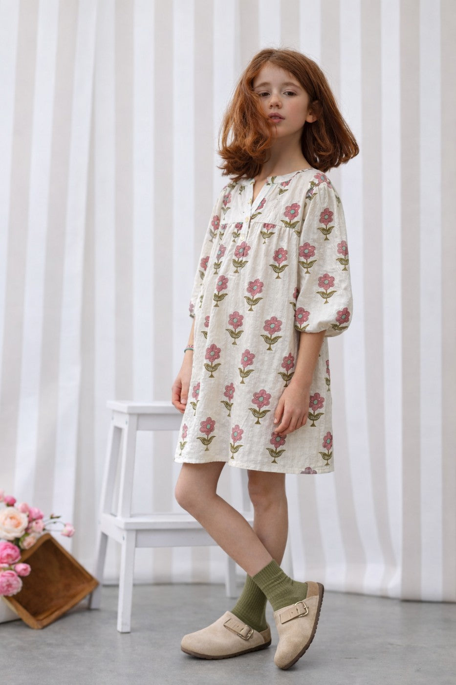Romy Maxi Flowers Dress - Girl