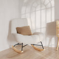 Alvin - Rocking Chair En Tissu Bouclette Blanc Cassé