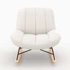 Alvin - Rocking Chair En Tissu Bouclette Blanc Cassé