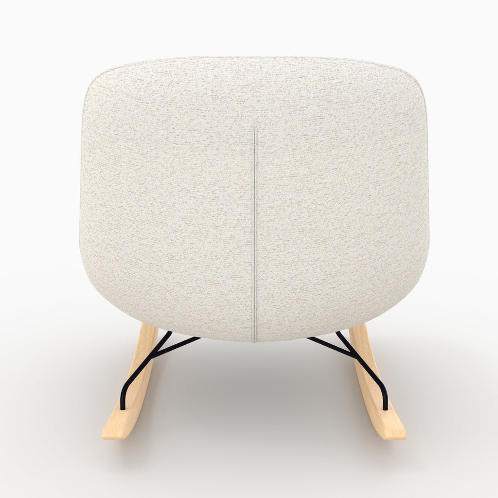 Alvin - Rocking Chair En Tissu Bouclette Blanc Cassé