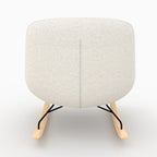 Alvin - Rocking Chair En Tissu Bouclette Blanc Cassé
