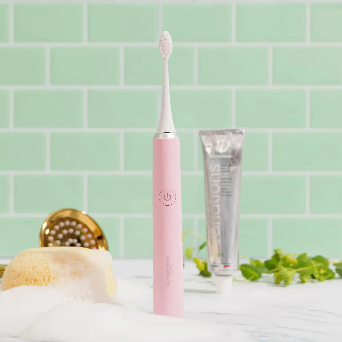 Brosse Rose + Étui + Support