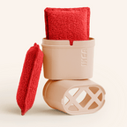 Red double absorption washable sponge with support