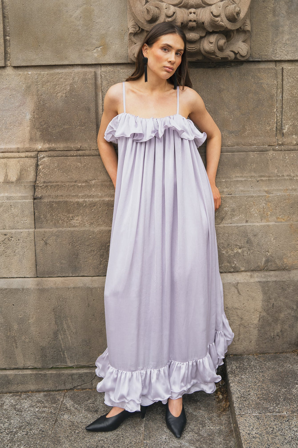 Ample Violet Tiered Maxi Dress