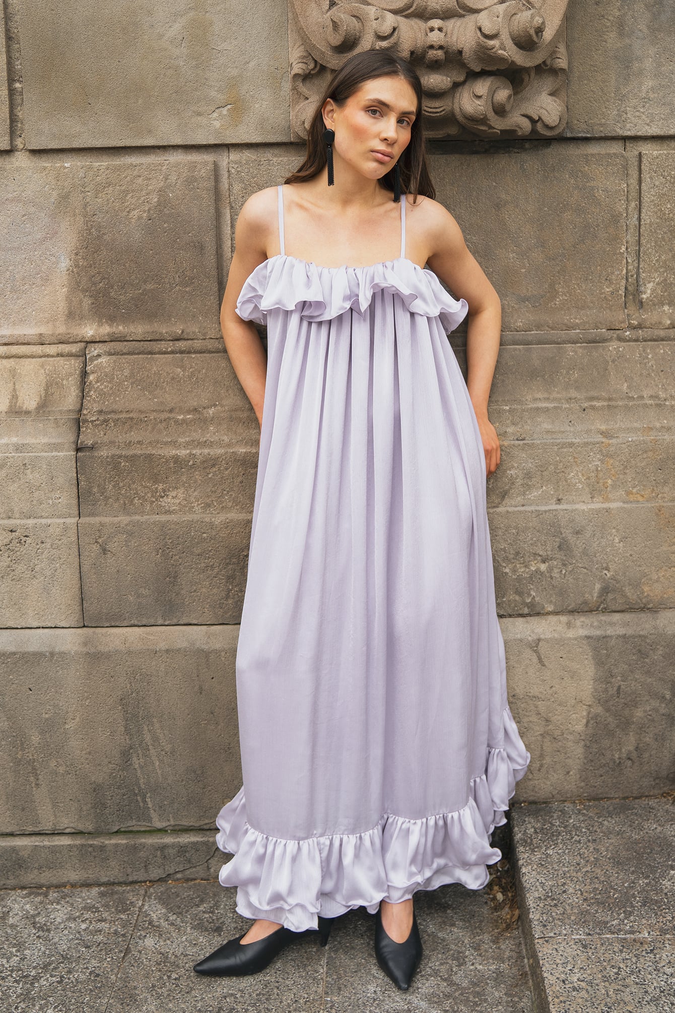 Ample Violet Tiered Maxi Dress