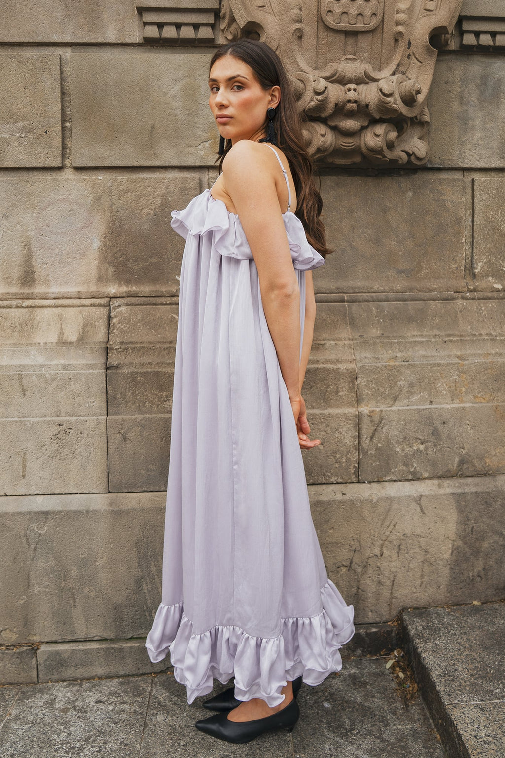 Ample Violet Tiered Maxi Dress