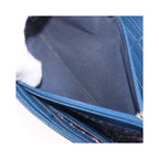 Chanel - Portefeuille Lucky Clover Long Flap Wallet Cuir - Bleu