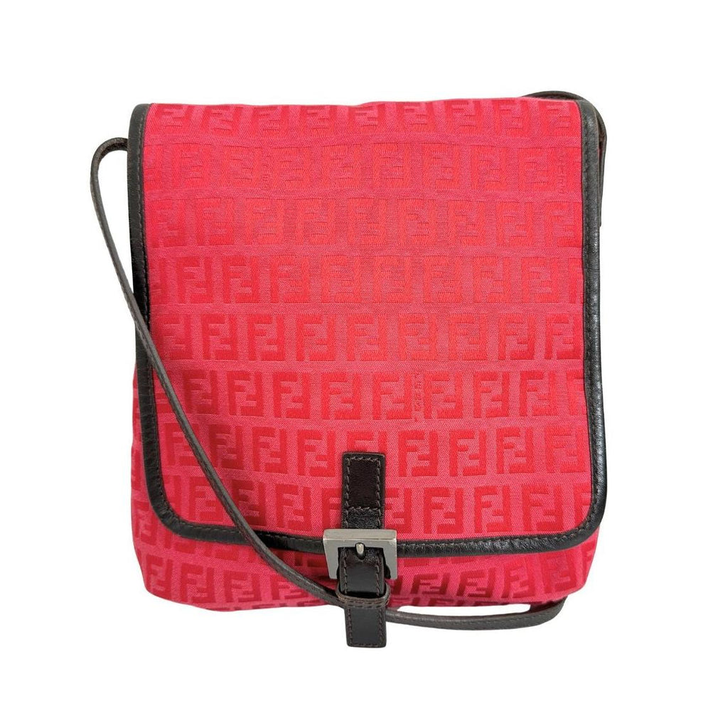 Fendi Bolso Bandolera Con Solapa Zucca Lona Pequeño