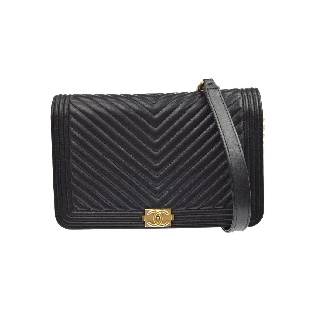 Chanel - Sac Porté Épaule Boy Wallet On Chain Cuir - Noir