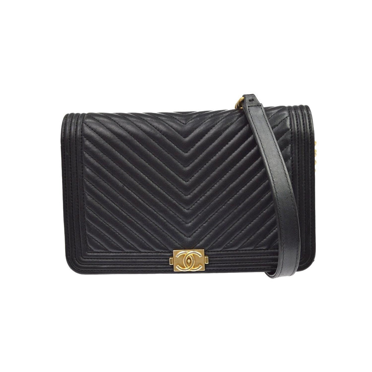 Chanel - Sac Porté Épaule Boy Wallet On Chain Cuir - Noir
