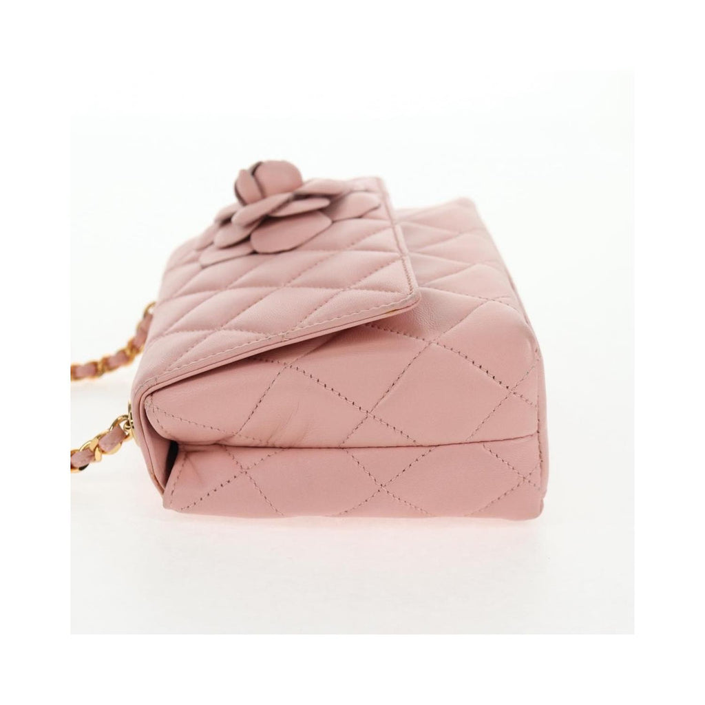Chanel - Vintage Camellia Micro leather flap bag - Pink