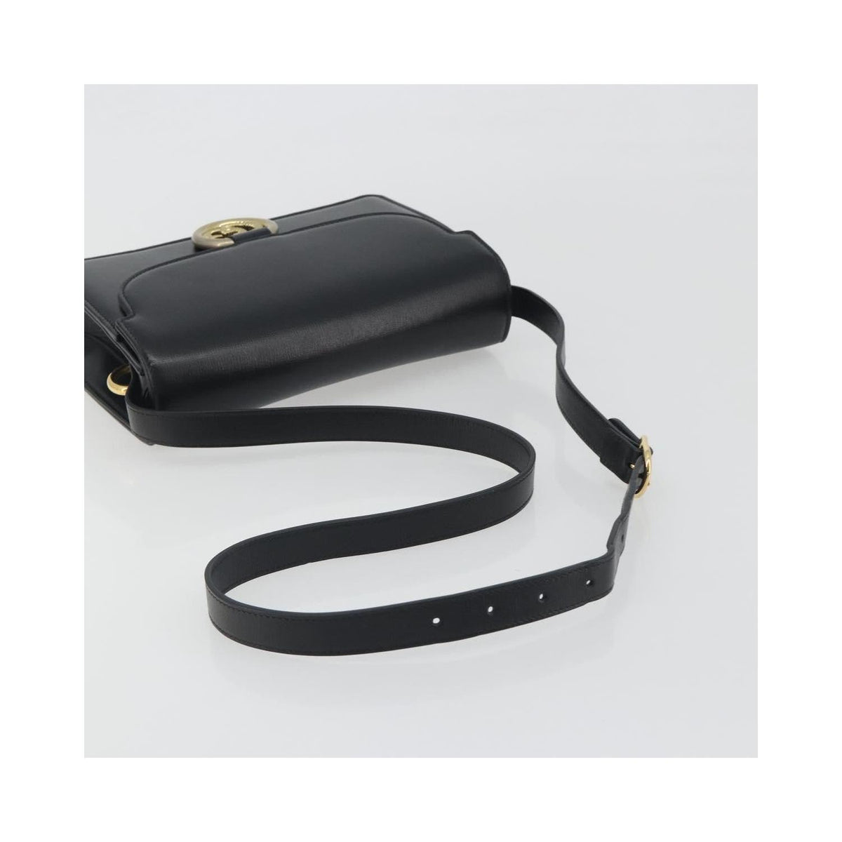 Gucci - GG Ring Small Leather Shoulder Bag - Black
