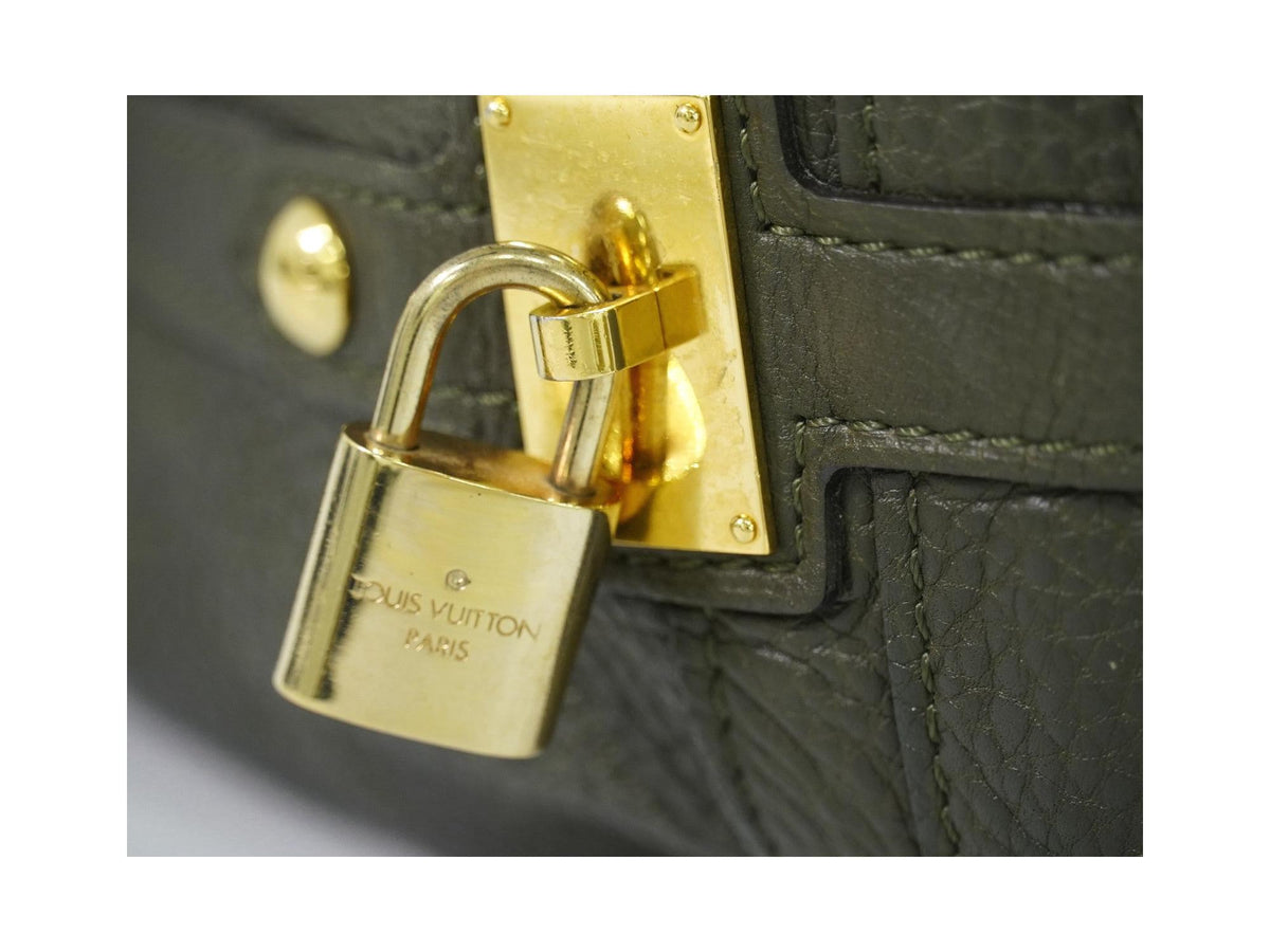 Louis Vuitton – Skórzana torebka do ręki Stellar PM – Khaki