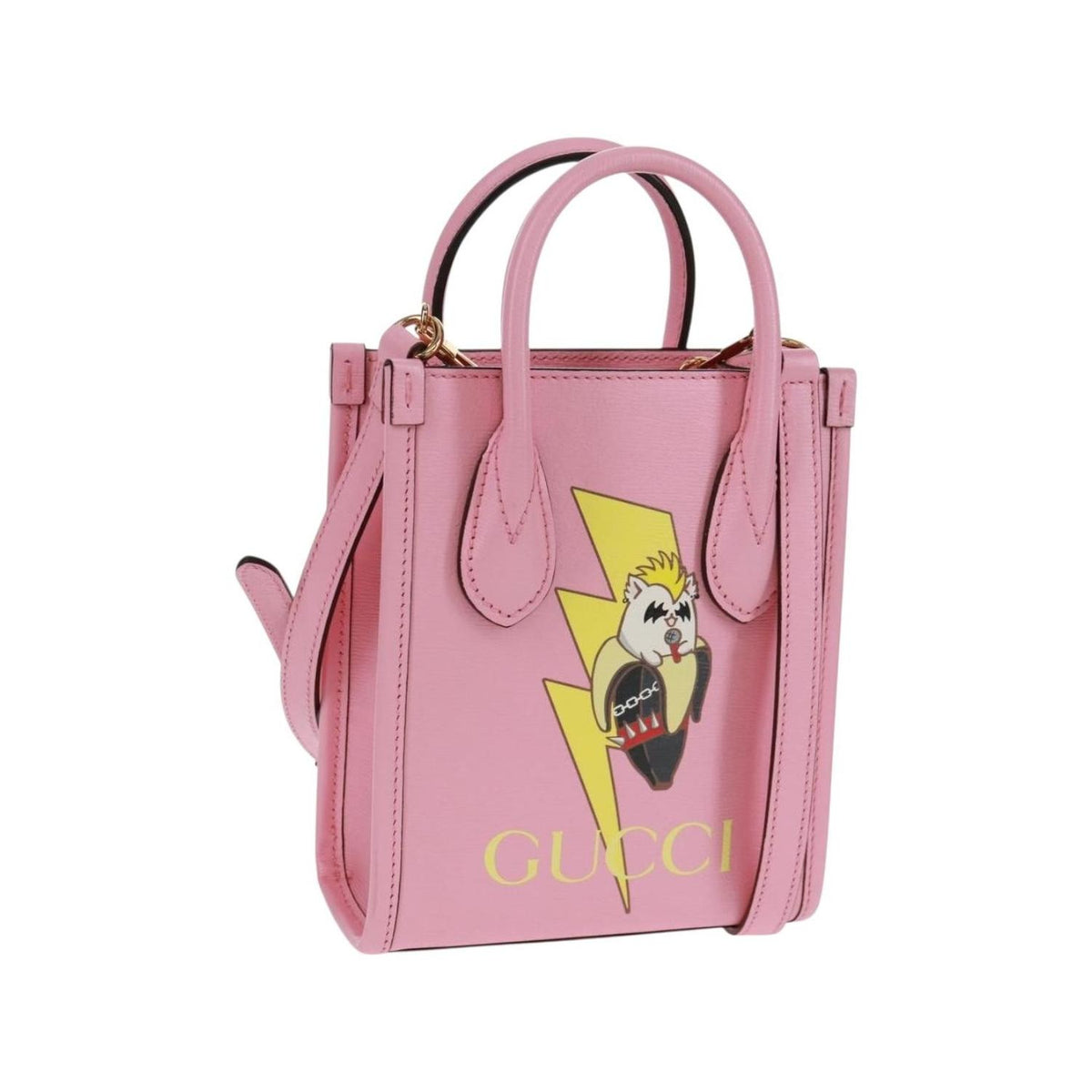 Gucci - Shopper Vertical Tote Mini i læder - Lyserød