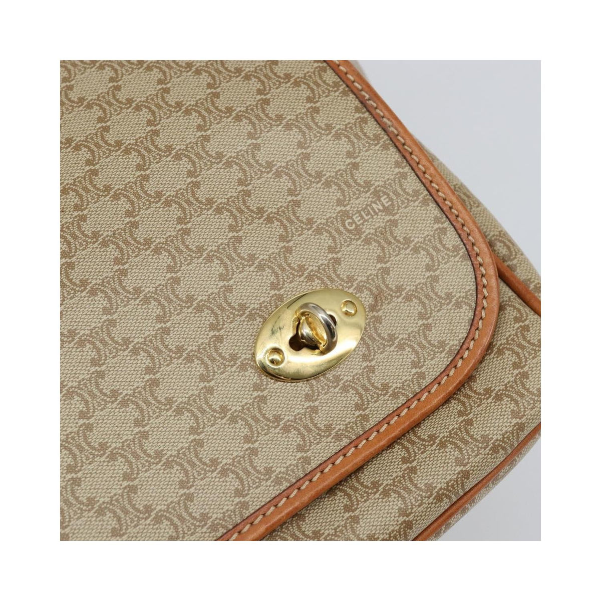 Celine - Macadam shoulder bag in canvas - Beige