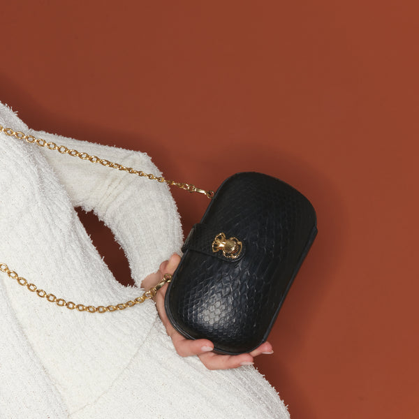 Bolso Chiara Pitón Negro