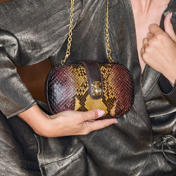 Bolso Chiara Python Ojo De Tigre
