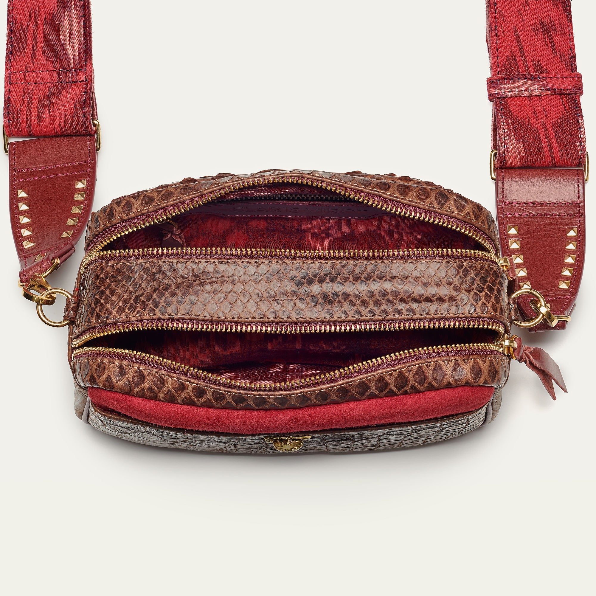 Lily Choco Crocodile and Python Bag