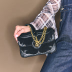 Sac Cuir Ava Medium Patchwork noir