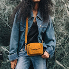 Baby Charly Amber Studded Leather Bag