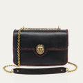 Bolso De Piel Ava Grande Bordado Marrón