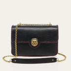 Bolso De Piel Ava Grande Bordado Marrón