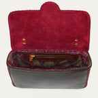 Bolso De Piel Ava Grande Bordado Marrón