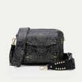 Bolso Big Charly de Napa Negra con Estampado Bandana