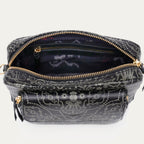 Bolso Big Charly de Napa Negra con Estampado Bandana
