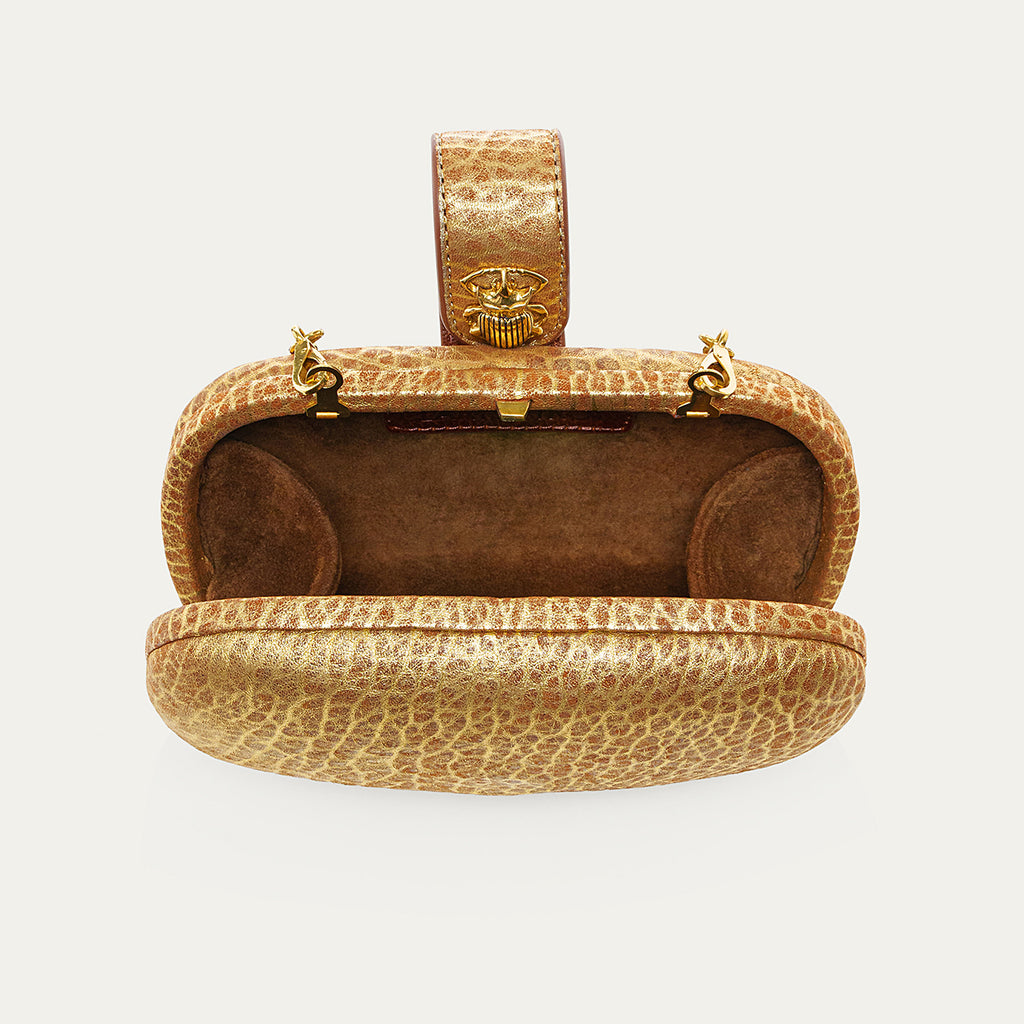 Bolso Chiara Bubble De Piel Dorado Antiguo