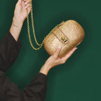Bolso Chiara Bubble De Piel Dorado Antiguo