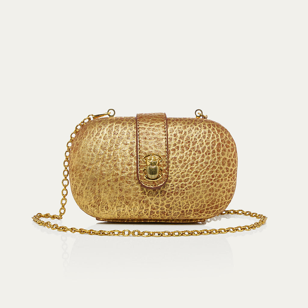 Bolso Chiara Bubble De Piel Dorado Antiguo