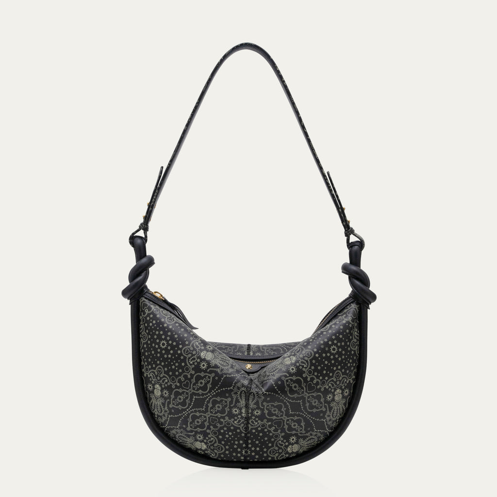 Chris Bandana Leather Bag Black