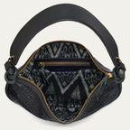 Chris Croco Embossed Leather Bag Black