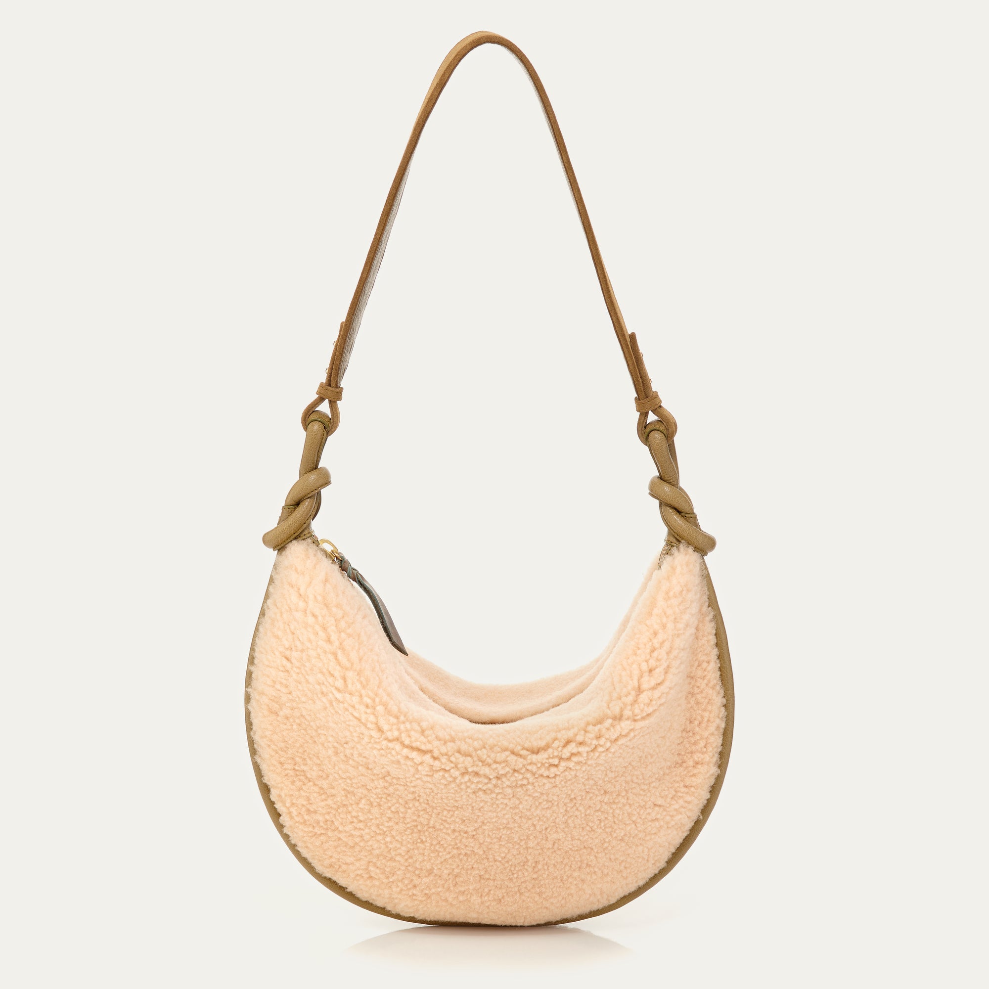 Bolso Chris de piel de oveja color crema