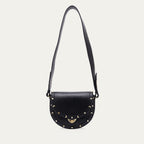 Sac Cuir Victoria Nappa Noir et Rivets en Nacre