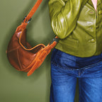 Estelle Leather and Cobra Tobacco Honey Bag
