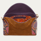 Bolso mini Gaia de pitón y mezcla de piel en tabaco rosavande