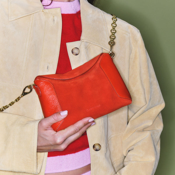 Sac Mini Gaia Suède Coquelicot