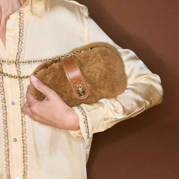 Chiara Copper Shearling Bag