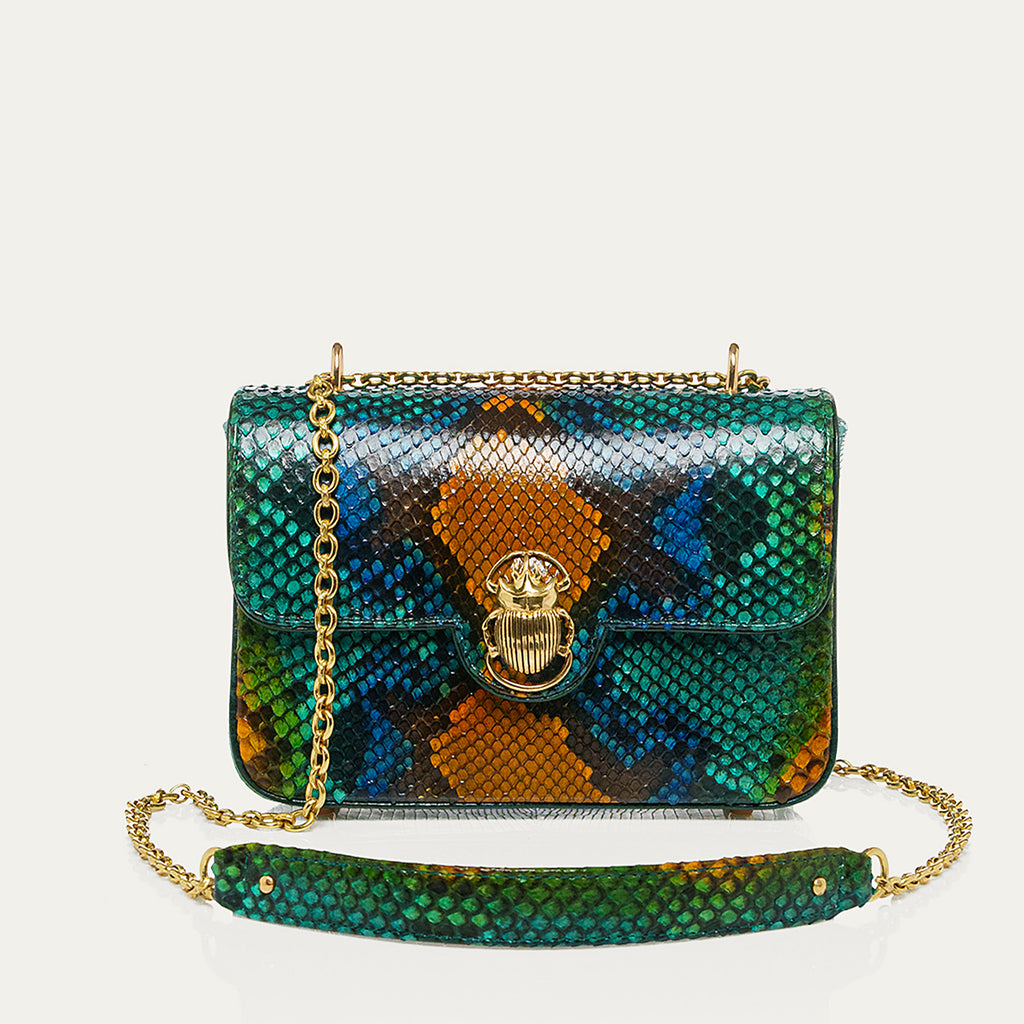 Bolso Python Ava Medium Lotus Azul
