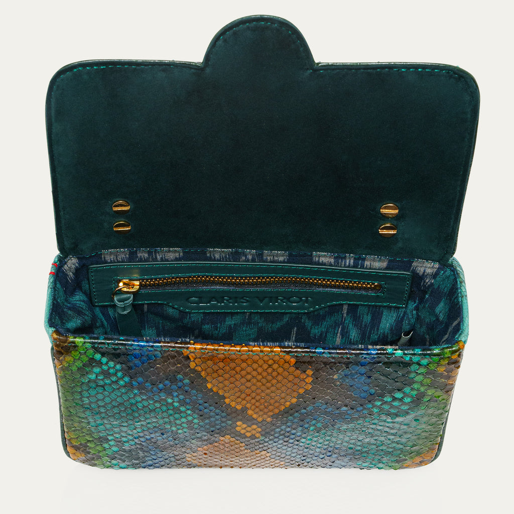 Bolso Python Ava Medium Lotus Azul