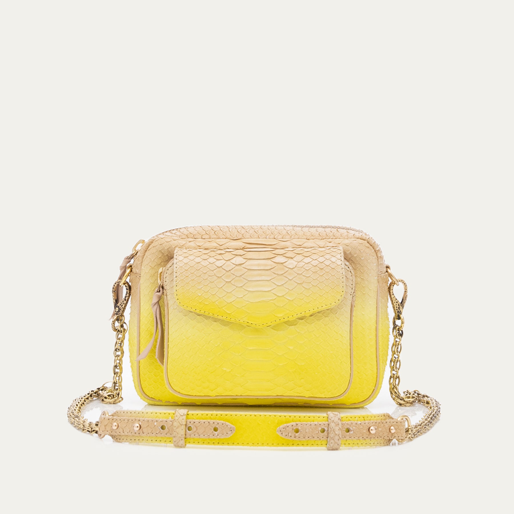 Bolso Charly Python Amarillo Pero