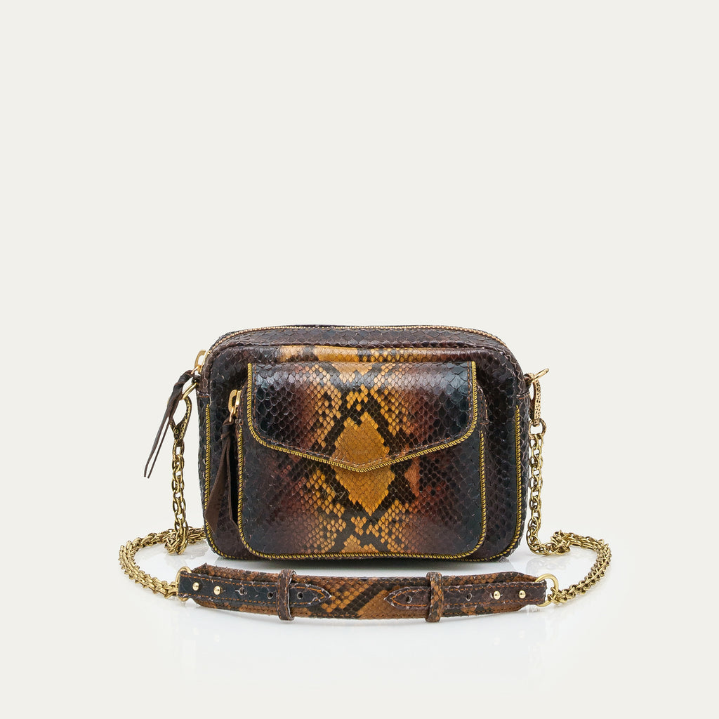 Bolso Charly De Pitón Ojo De Tigre
