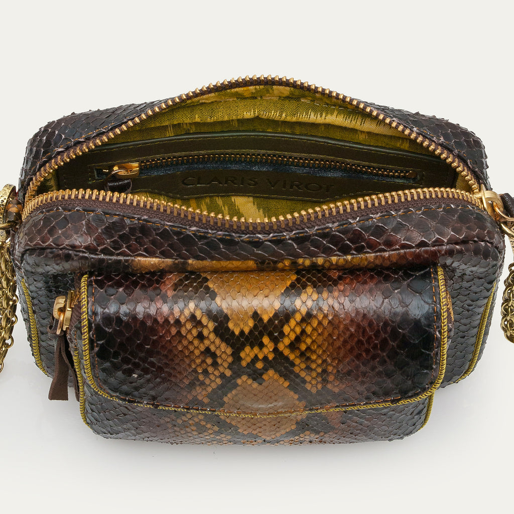 Bolso Charly De Pitón Ojo De Tigre