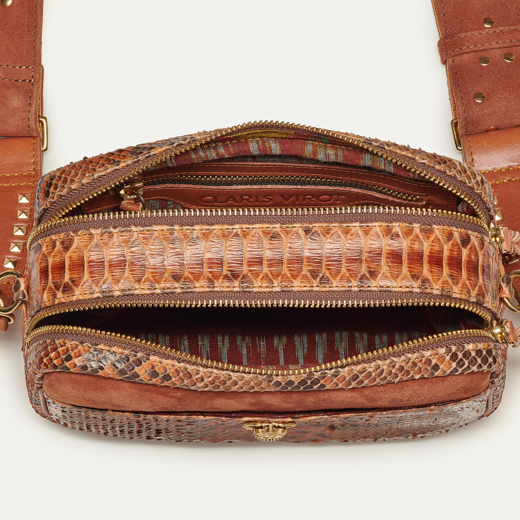 Lily Mocha Python Bag